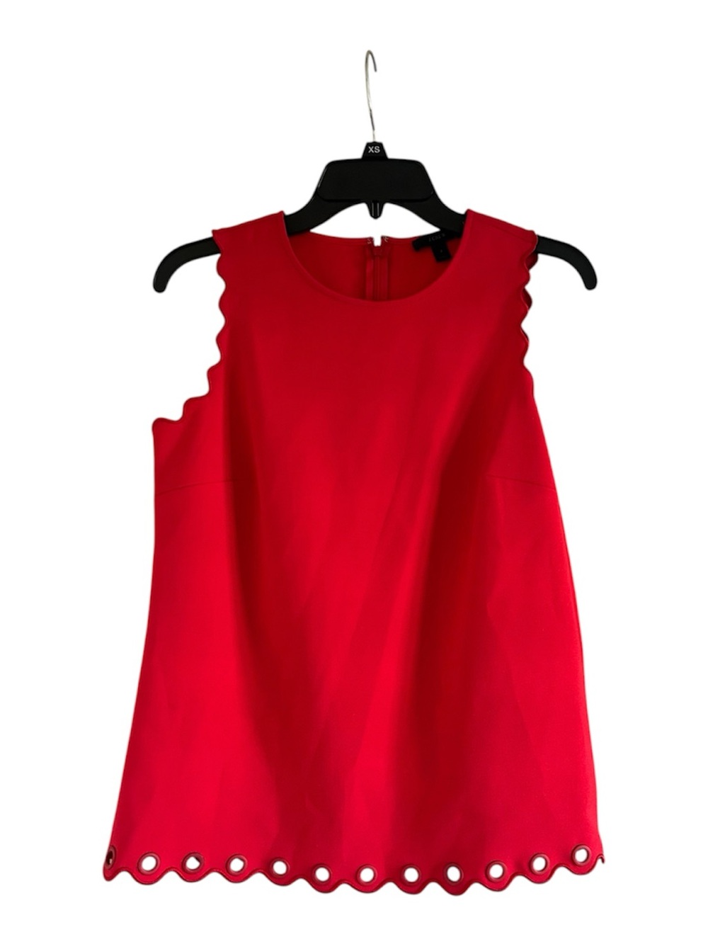 J. Crew Scallop-Hem Sleeveless Size 2 Red Tank Top